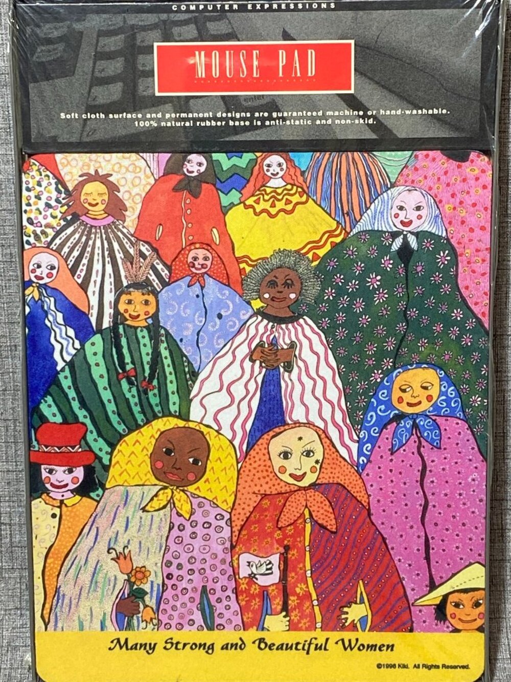 VTG 1996 Artwork "Many Strong and Beautiful Women" by Kiki Suarez Mouse Pad RARE